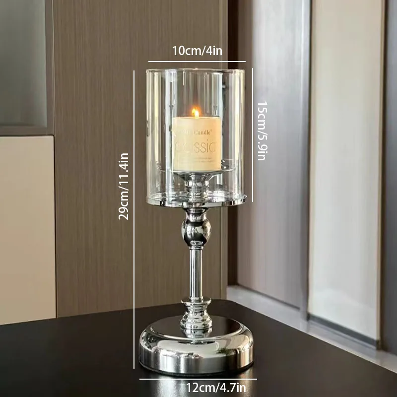 

Серебряный металлический подсвечник Aihem