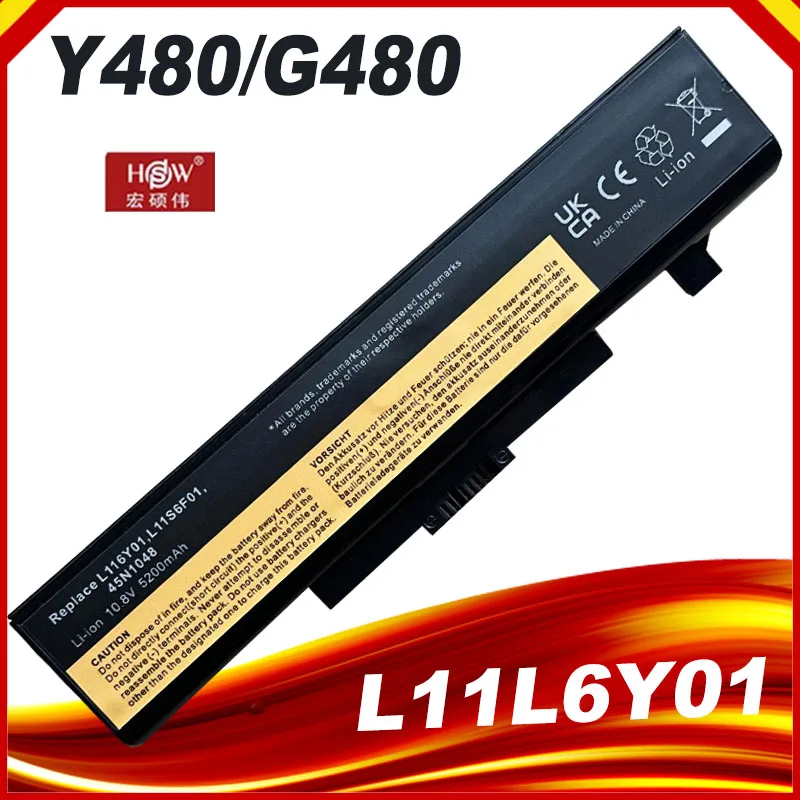 6-элементный аккумулятор для ноутбука Lenovo IdeaPad Y480 Y580 G480 G580 G580AM Z380AM Z480 Z580 Z585 V480 V580
