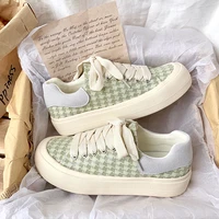 houndstooth canvas shoes womens sneakers for women new spring tennis females sport shoes woman fashion flat platform sneakers