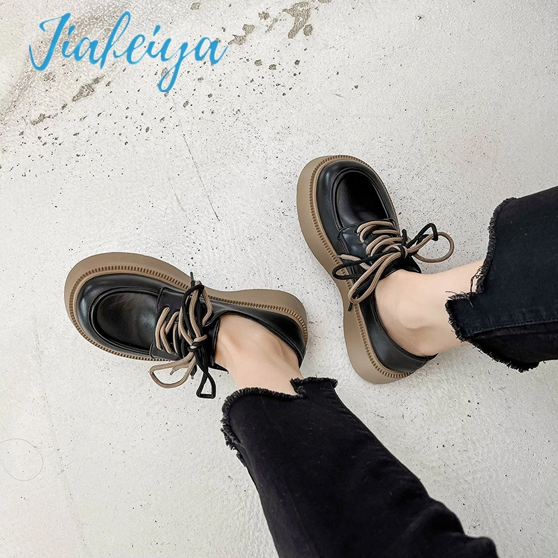 

Новинка 2022, женские удобные нескользящие износостойкие туфли на плоской подошве, трендовая женская обувь Мэри Джейн на шнуровке