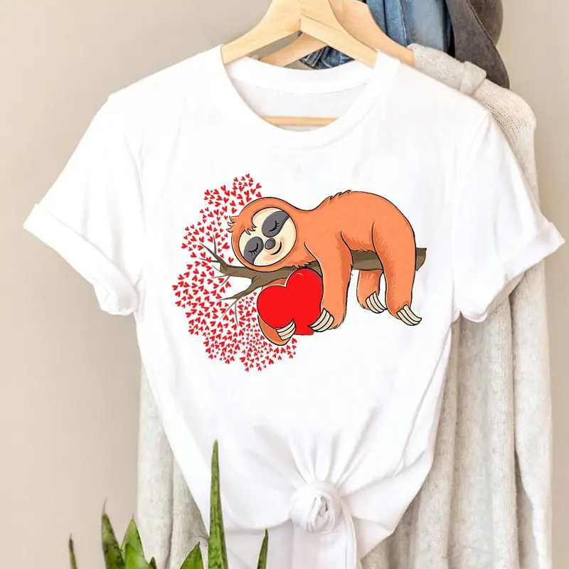 Женские футболки для ленивого Дня Святого Валентина женская одежда с коротким