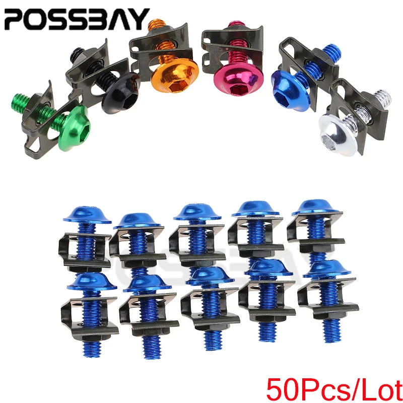 

POSSBAY 50Pcs/Lot M6 Motorcycle Fairing body Bolts Screws For Yamaha XT660Z Tenere Honda CBR1000 RR Kawasaki Z750 Z800 Z1000