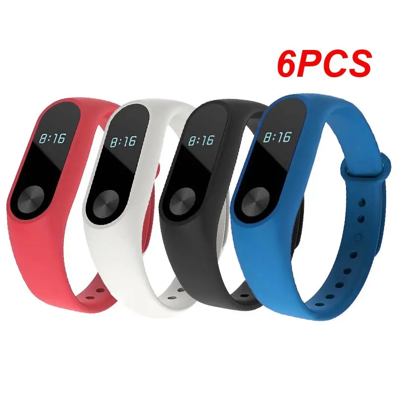 

Ремешок сменный силиконовый для Mi Band 2, универсальный цветной водонепроницаемый браслет с принтом, 6 шт.