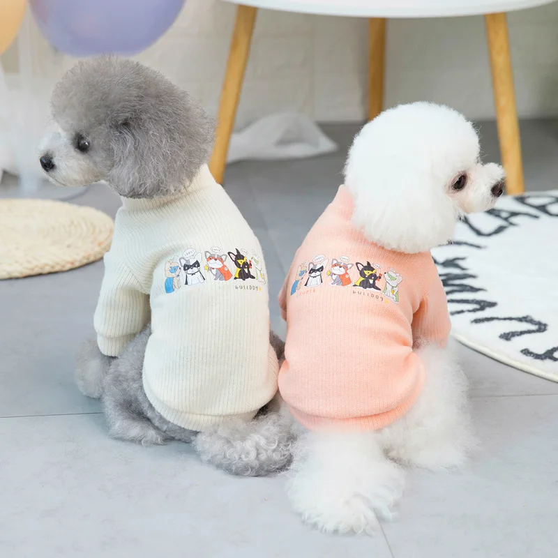 

Dogs Clothing Cartoon Dog Clothes Sweater Cute Print Simple Fashion Warm Autumn Winter Sweet Thicker Yorkshire Trendy Ropa Perro