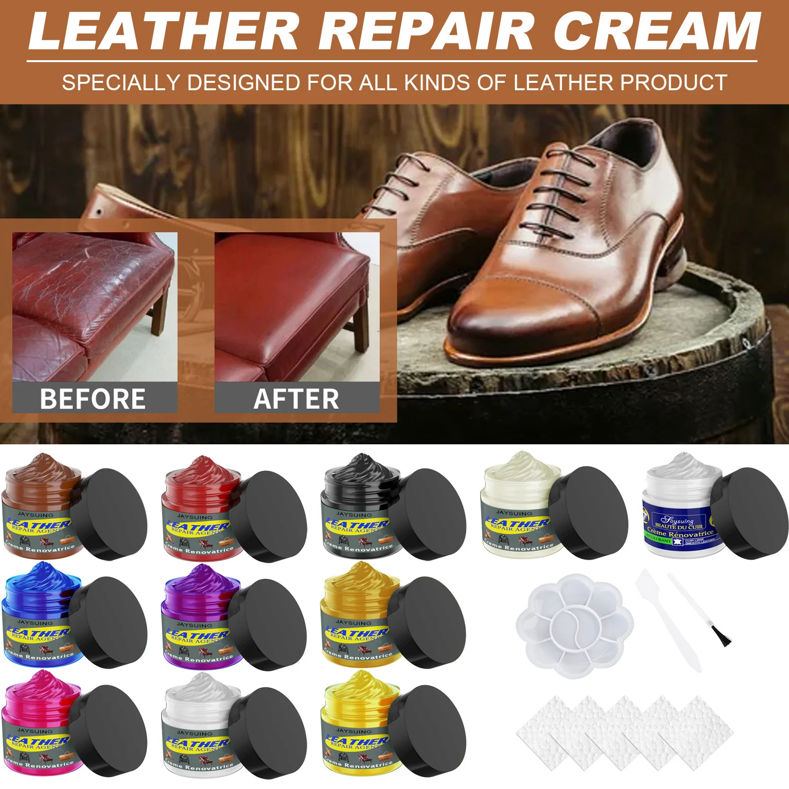 

Leather Repair Cream Shoes Complementary Color Gel Sofa Car Seat Clothes Refurbish Polish Leather Care Fast and Free Shipping
