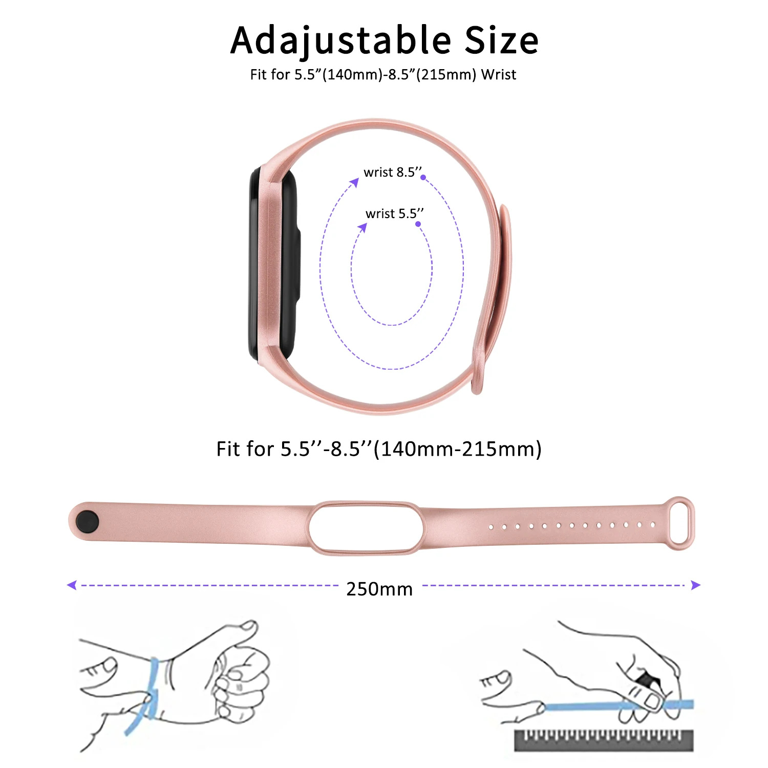 Silicone TPU Band For Xiaomi Mi Band 7 6 5 3 4 Wrist Watchband Strap For Xiaomi MiBand 7 6 5 4 3 Bracelet Wristband Accessories