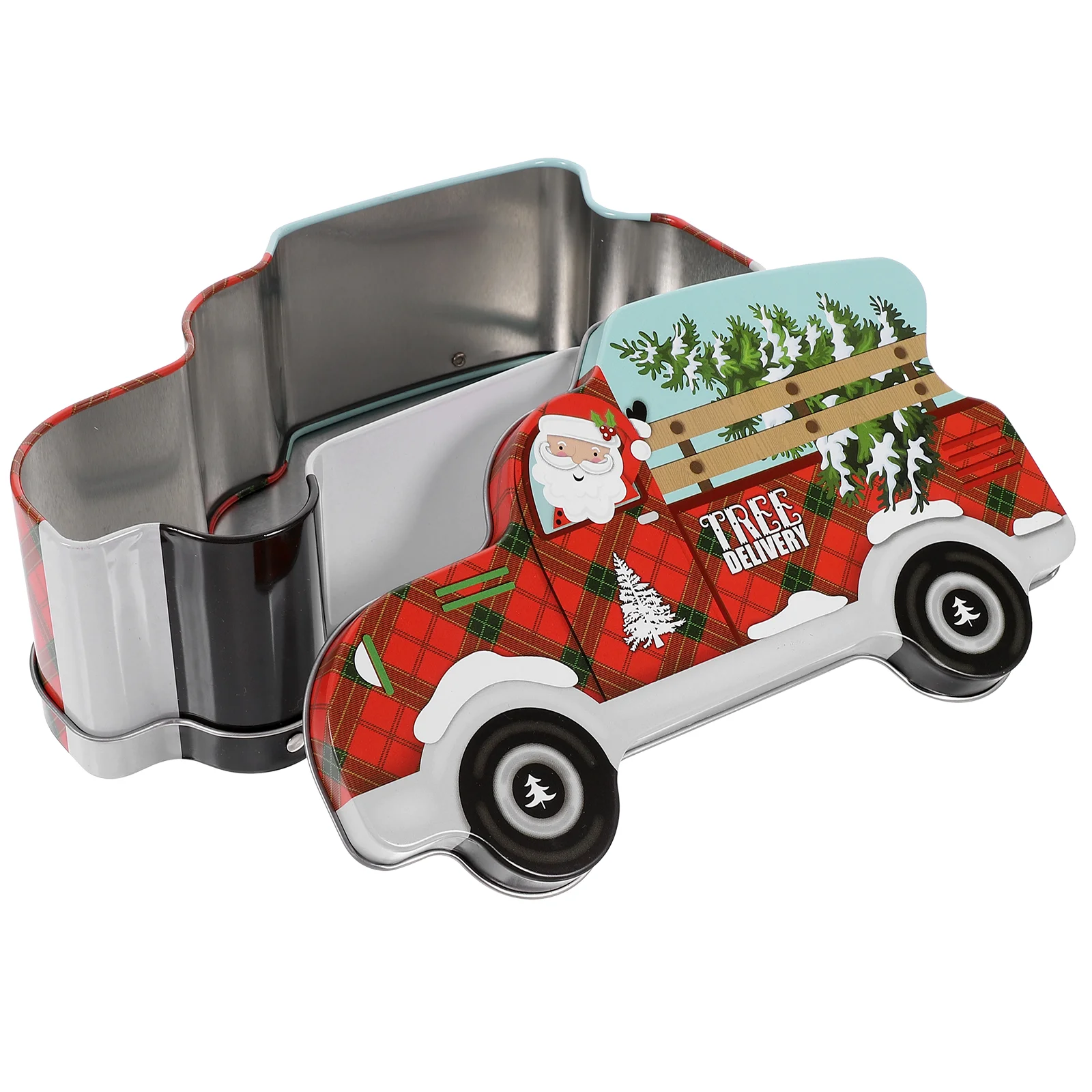 

Christmas Decorations Candy Tins Iron Cookie Containers Small Tree Storage Holder Biscuit Sweet Child