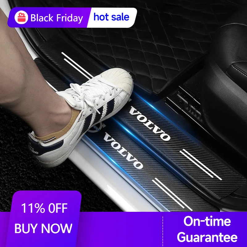 4 шт. наклейки на пороги автомобильной двери с защитой от царапин декоративные