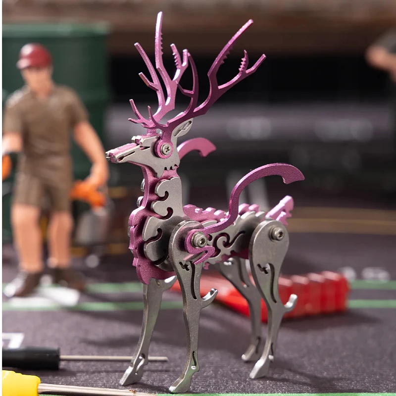 Фото Металлическая 3D-головоломка MOKR Little Deer для детей, подарок и игрушка, развивающая головоломка для взрослых, обучающая модель-конструктор DIY №4