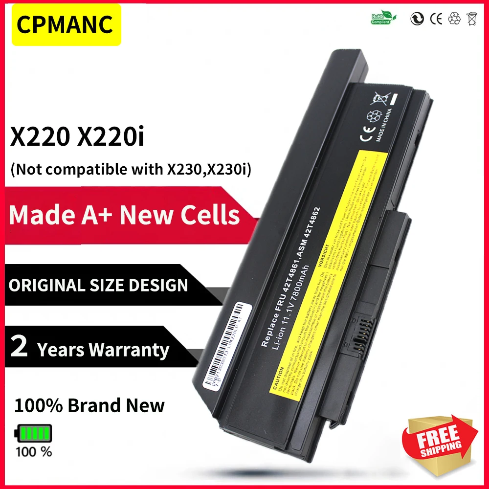 CPMANC 9-ячеечный аккумулятор для ноутбука Lenovo Thinkpad X220 X220I X220S 42T4899 42T4900 42T4942 42T4872 42T4865