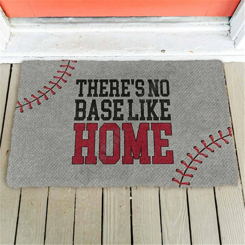 

There's No Base Like Home Doormat Non Slip Door Floor Mats Decor Porch Doormat