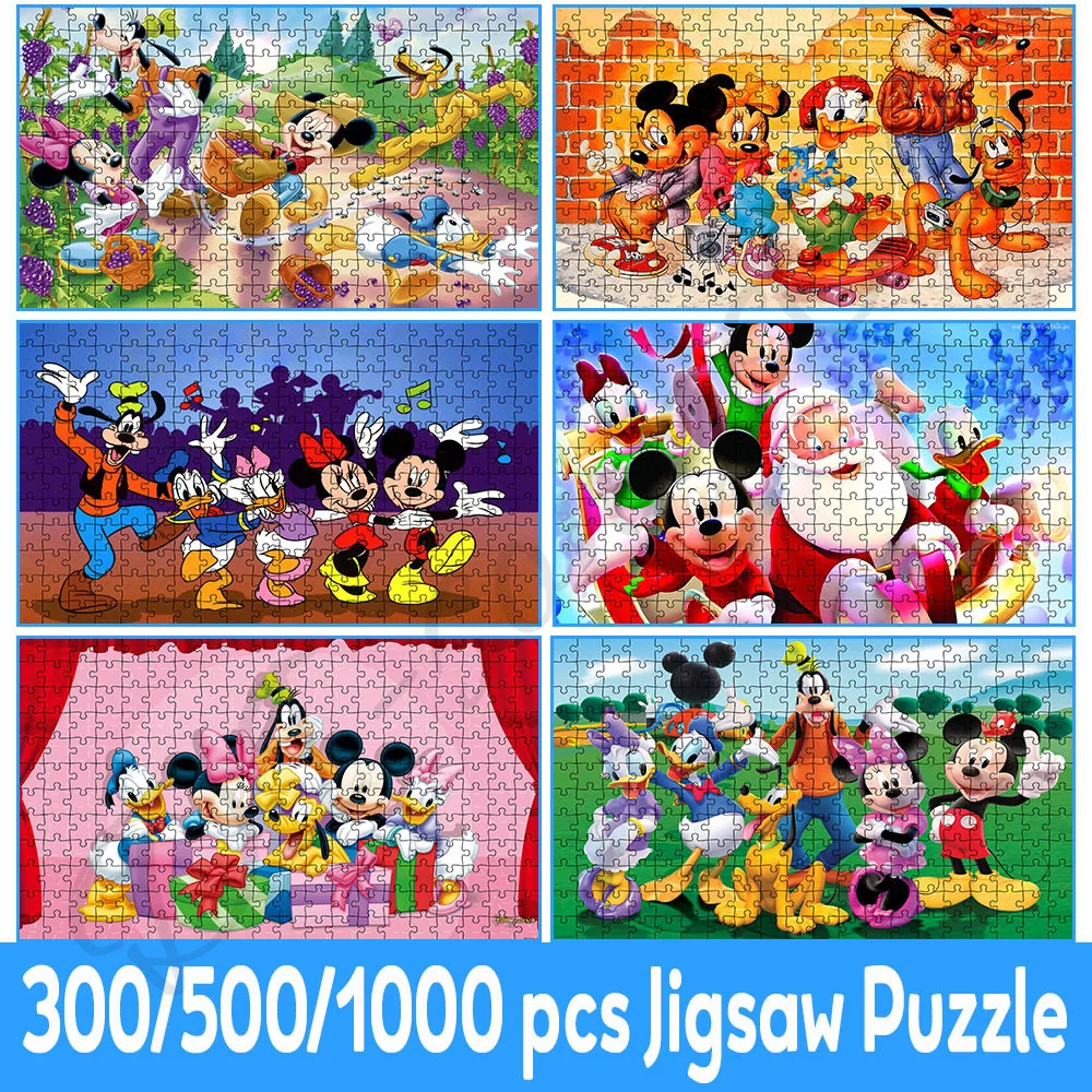 

1000 Pcs Disney Paper Puzzle for Kids Donald Duck Mickey Mouse and Minnie Jigsaw Puzzle Cartoon Pictures Decompress Toy Gifts