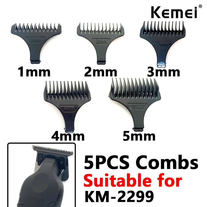 KM-2299 0mm Hair Trimmer Limit Comb Universal Black Guards H
