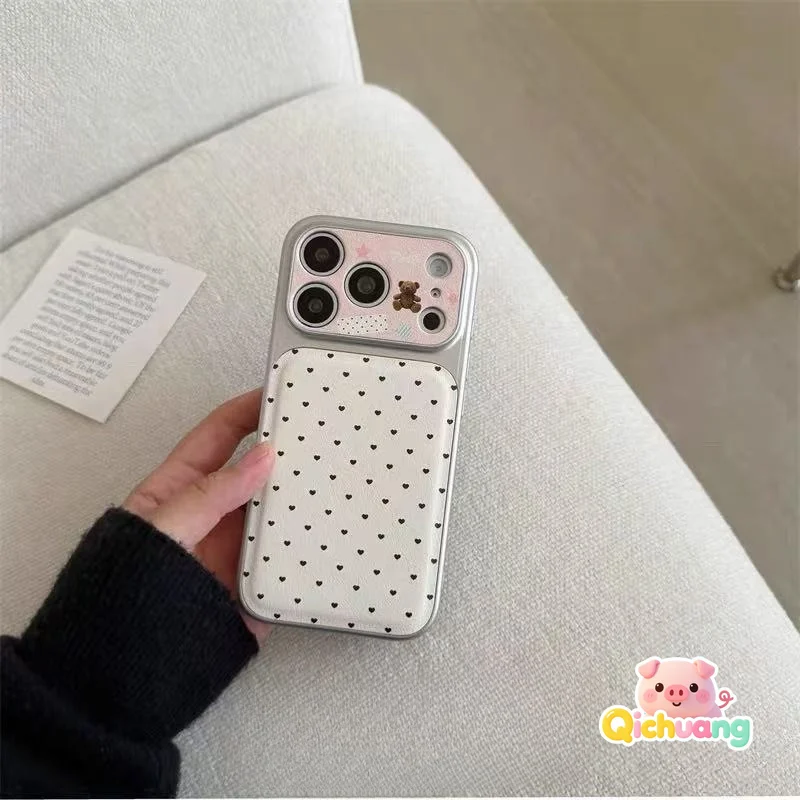 Фото Чехол с милым медведем и черным сердцем для Infinix Note 60 50 50S 50X 40 30 Zero 30 Smart 20 10 9 8 Pro Plus HD 7 6 5, чехол с ремешком №4