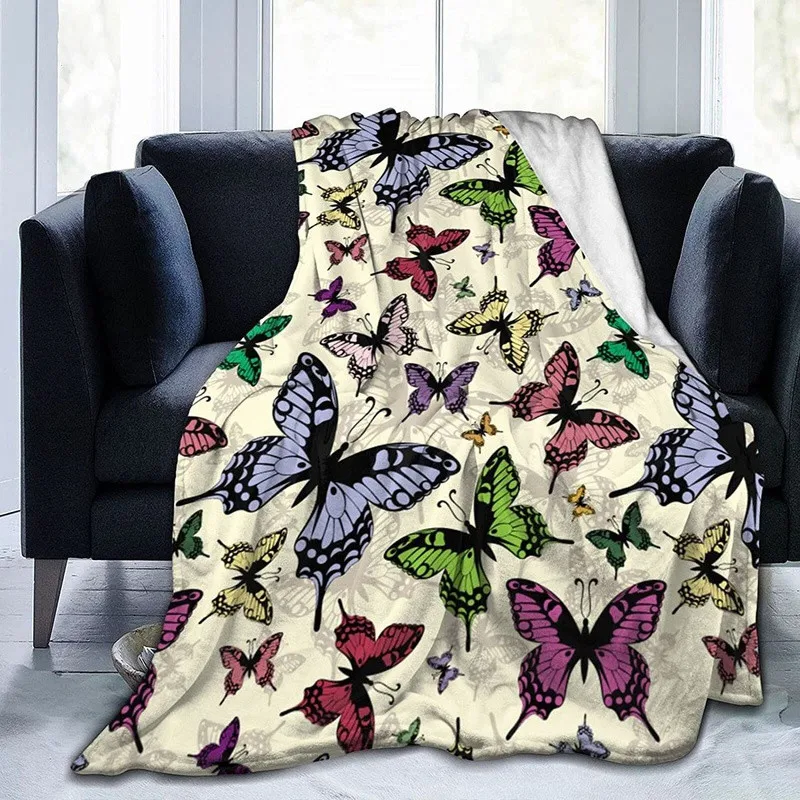 

Butterfly Pattern Flannel Throw Blankets for Couch Bed Sofa Car Blanket Queen King Full Size for Kid Women Adult Gifts Cozy Soft