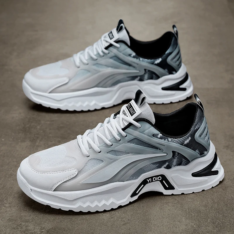 Кроссовки мужские прогулочные модная повседневная обувь плоская подошва