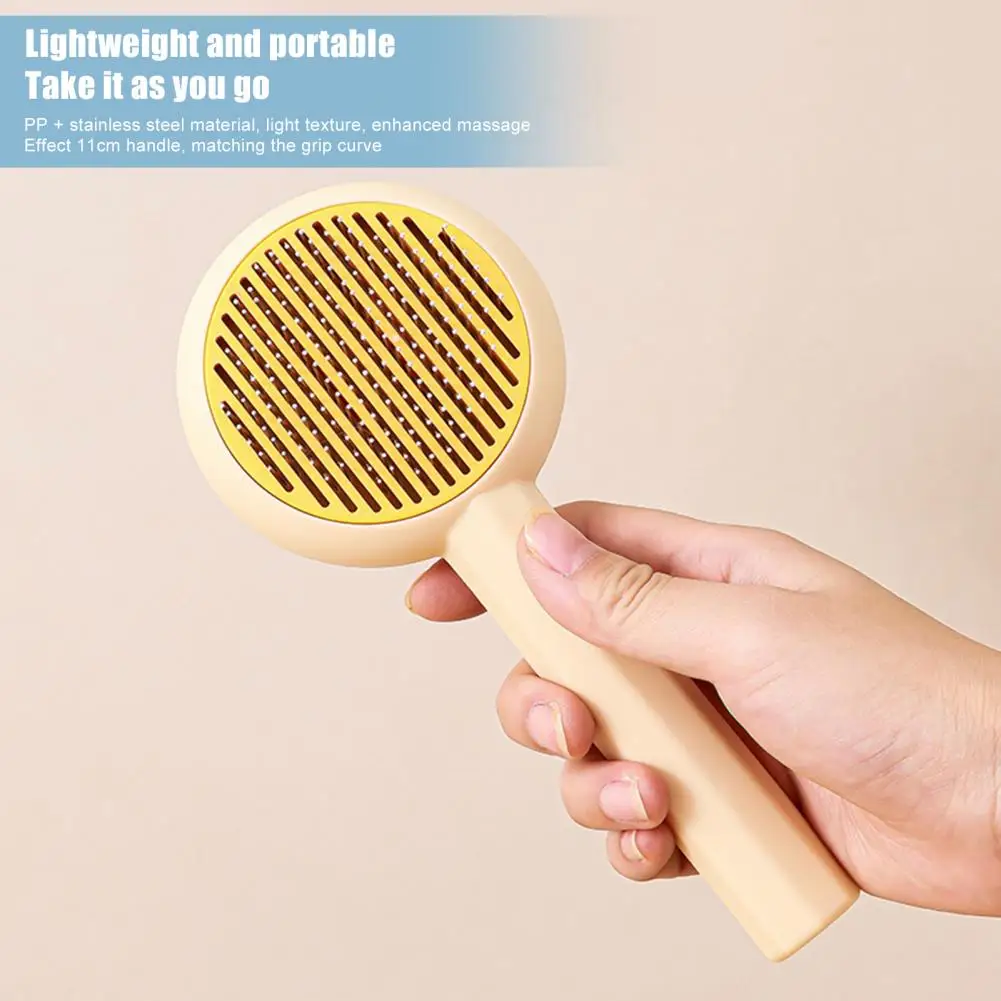 

Pet Grooming Comb Gentle Detangling Hair Removal Vortex Self-cleaning Massage Pet Comb for Cats Stainless Steel Needle Comb