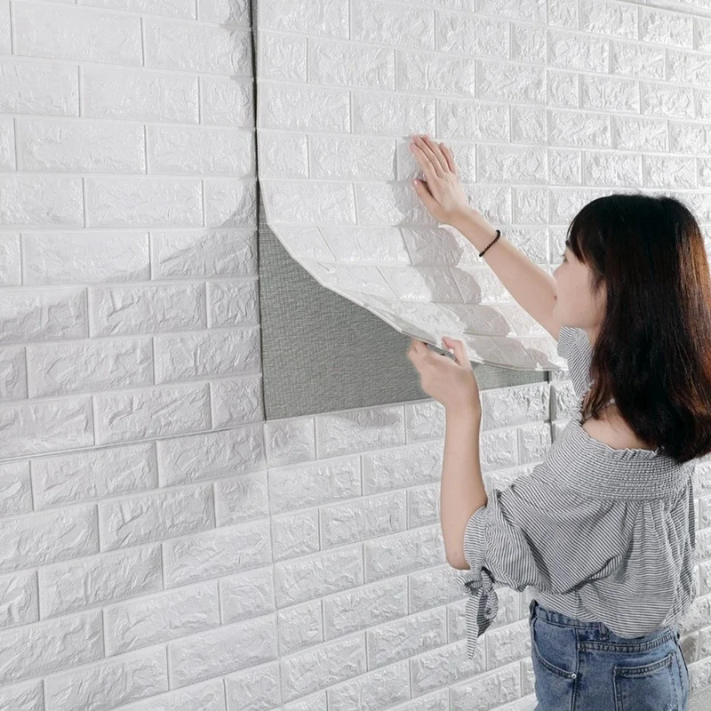 12 шт. Самоклеящиеся 3D фотообои DIY водонепроницаемые пенопластовые обои для