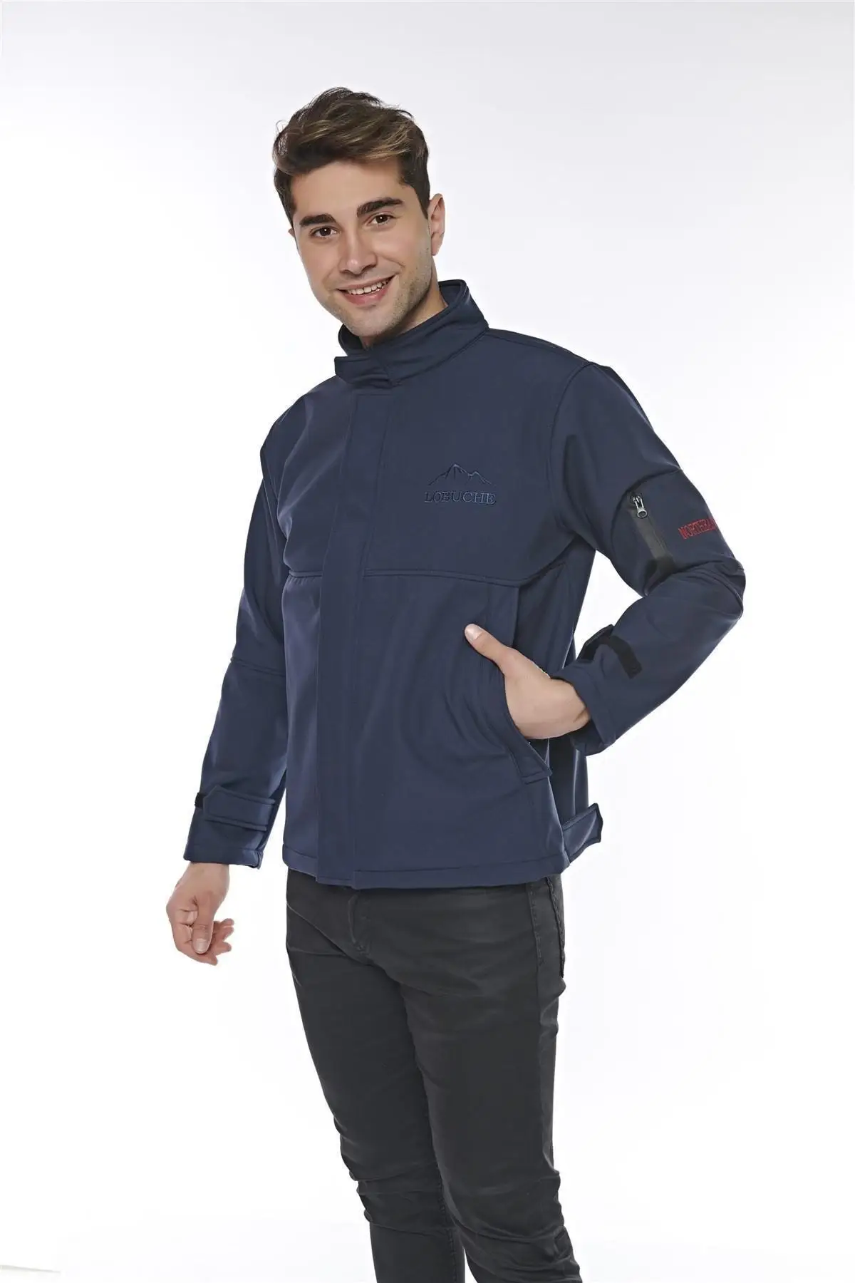 Men's Navy Blue will Wind Resistant Softshell Coat Lbh001