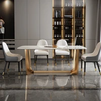 private custom light luxury slate dining table modern minimalist minimalist household dining table and chair combination