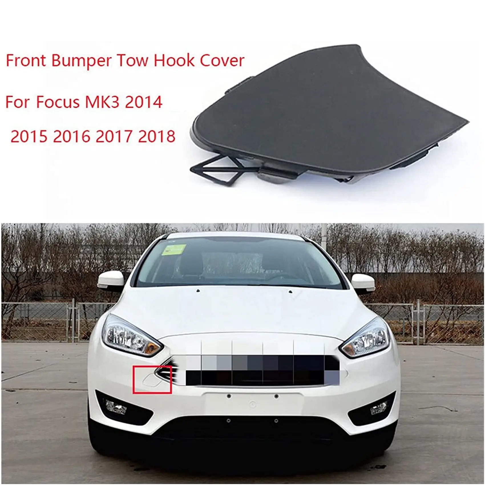 

Передний бампер с крючком для буксировки, крышка для FORD FOCUS MK3 2014 2015 2016 2017, цвет детской модели