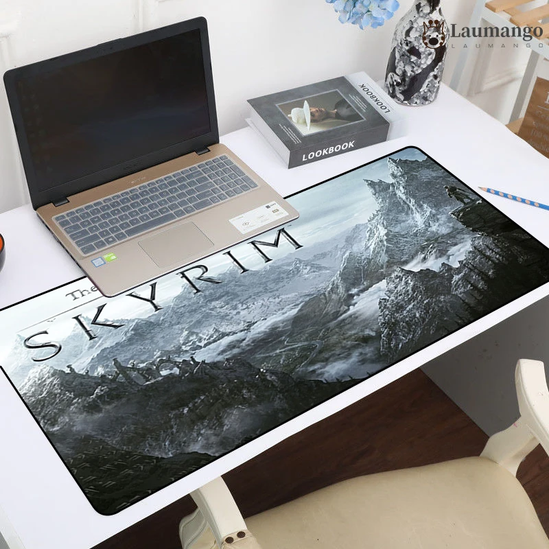 

Skyrim Gaming Laptops Mause Pad Gamer Extended Mousepad Keyboard Mat Custom Pads Desk Accessories Anime Rubber Mats Xxl Cs Go