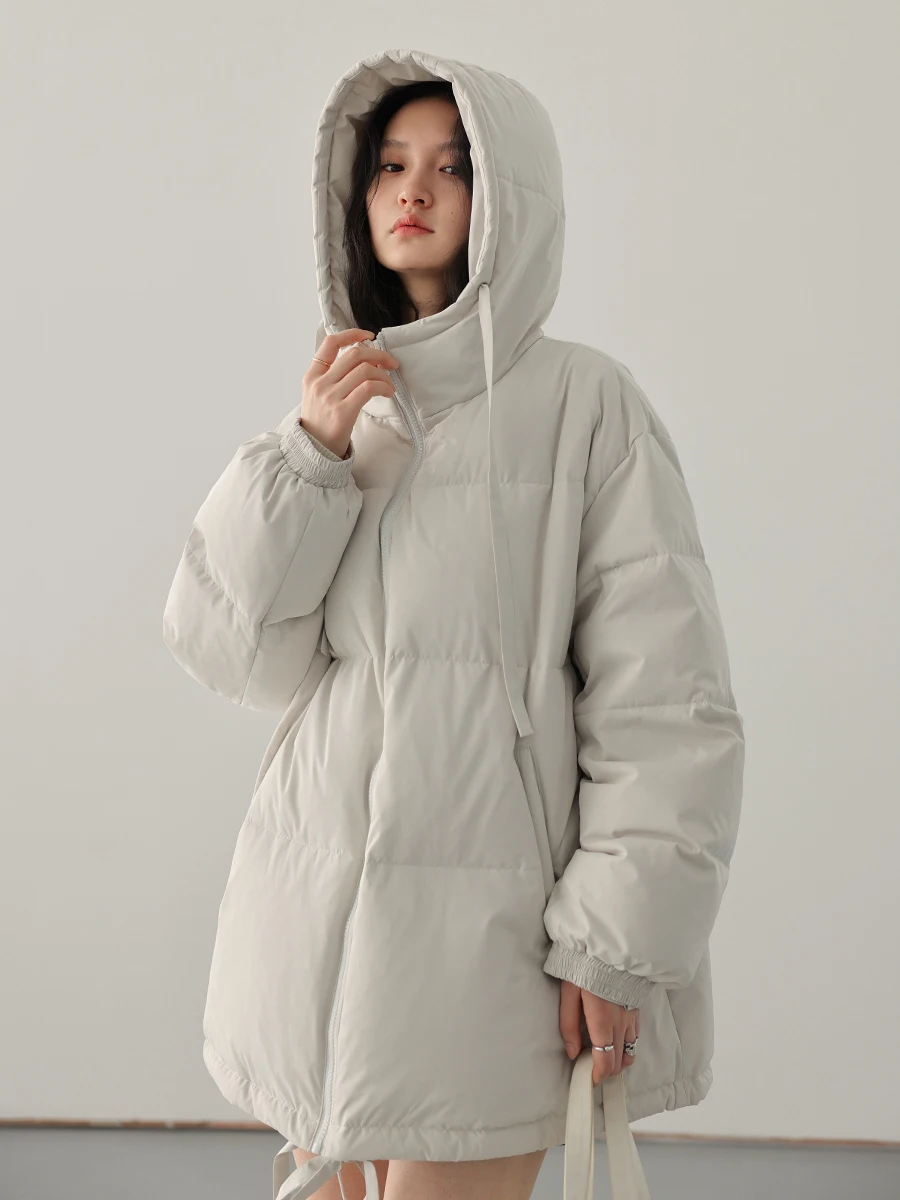 CHIC VEN Women's Down Coats Hooded 90 White Duck Down Jacket Female Overcoat Woman Coat Office Lady Autumn Winter 2023