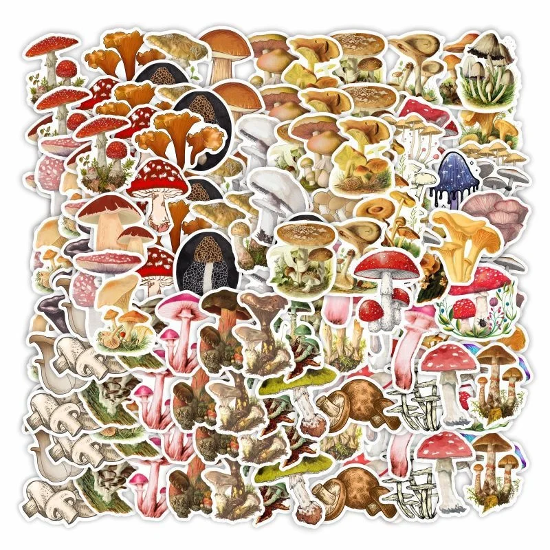 

50Pcs Wild Mushroom Stickers Waterproof Decal Laptop Motorcycle Luggage Snowboard Fridge Car Pegatinas