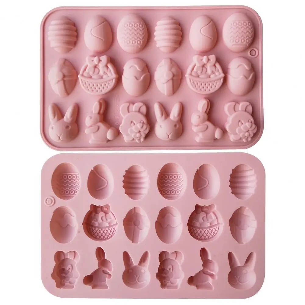 

Easter Silicone Cake Chocolate Mold Egg Shape Clear Texture Silicone 18 Cavity Cake Decorating Candy Mold for Party Supplies