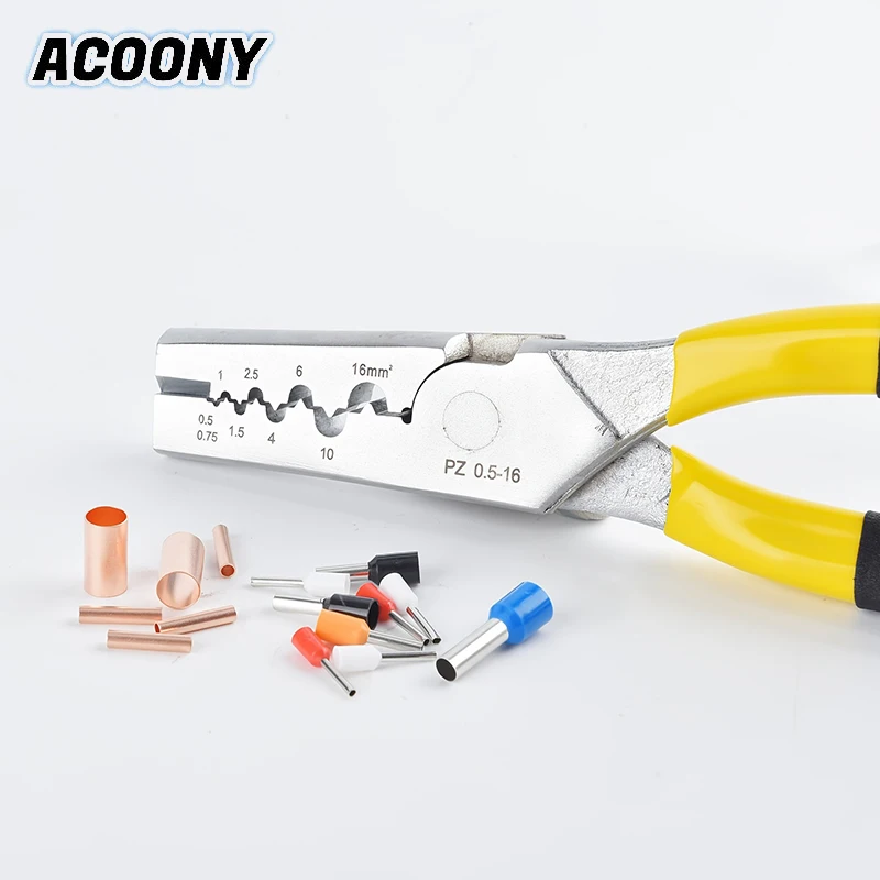 

PZ0.5-16 провода обжимной соединитель плоскогубцы для VE/EN/TE/GT кабель концевые рукава трубчатый зажим наконечник ручной инструмент плоскогубцы набор щипцы