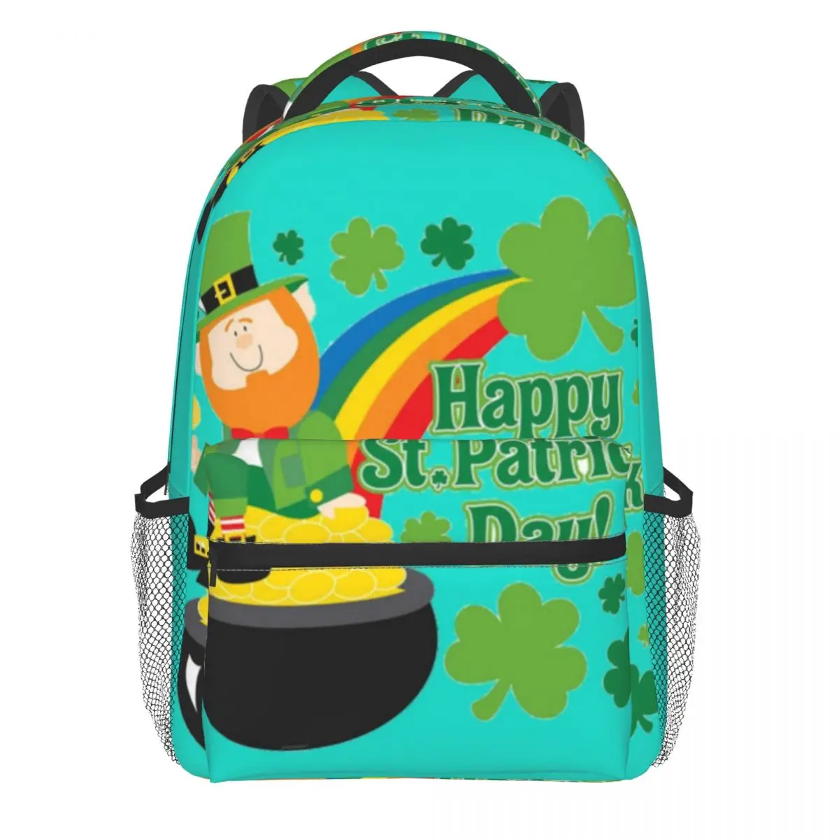 

Happy St Patricks Day Backpack Crypto festival Novelty Backpacks Women Men Travel Lightweight High School Bags Custom Rucksack
