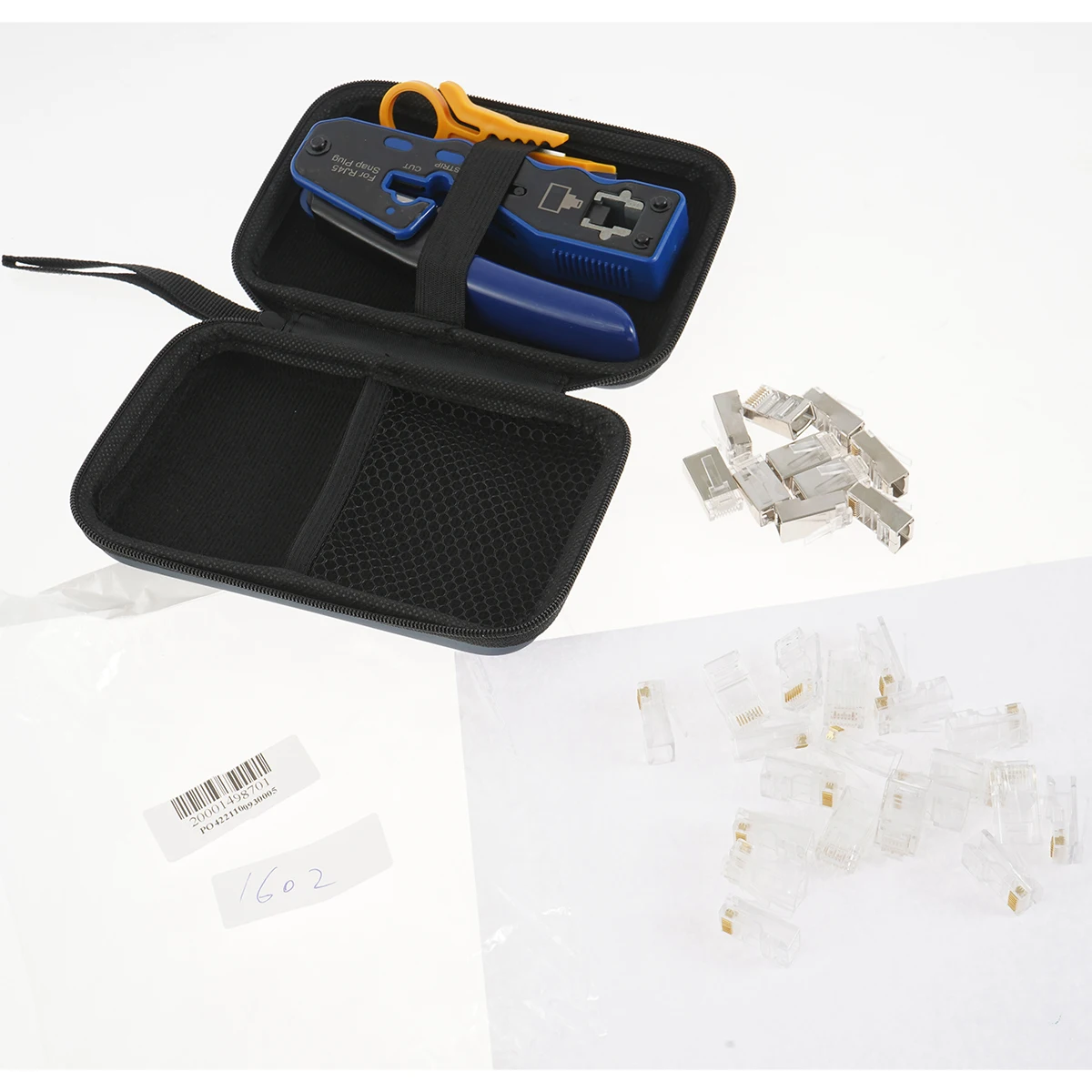 

RJ45 Crimp Tool Kit 8P Pass Through Crimping Tool Comfortable Handle Network Ethernet Cable Crimper Tool with Unshielded