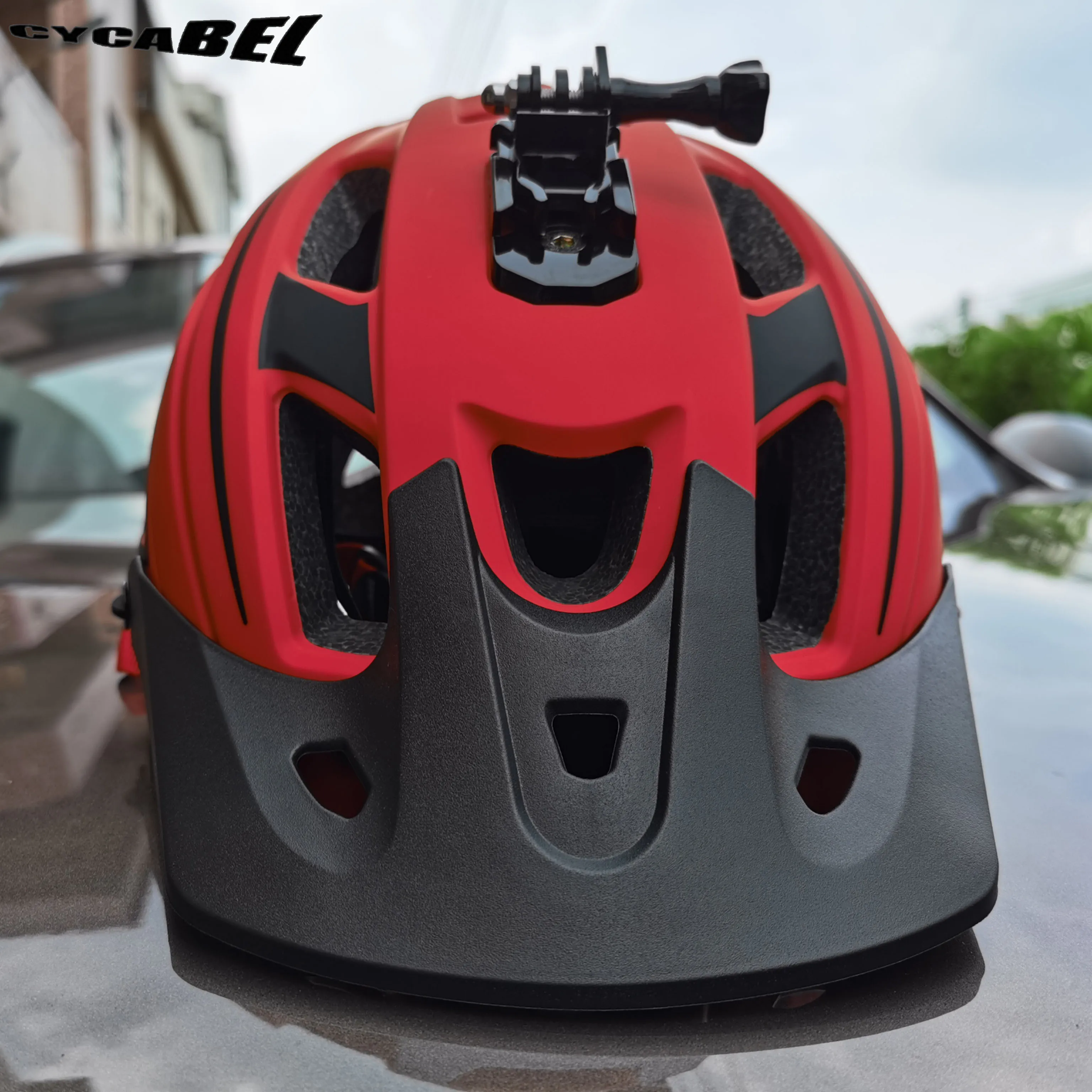 

CYCABEL MTB LED Bicycle Helmet USB Rechargeable Taillight Cycling Helmet for Men Women Mountain Road Sun Visor Bike Helmets