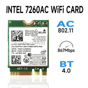 Двухдиапазонный процессор intel 7260NGW, Intel Wireless-AC 7260 7260NGW AC-7260 802.11ac, двухдиапазонный, 2x2 Wi-Fi + Bluetooth 4,0, intel 7260 AC