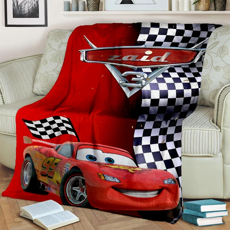 Новинка 2025 мягкое плюшевое одеяло с изображением машинки и молнии McQueen