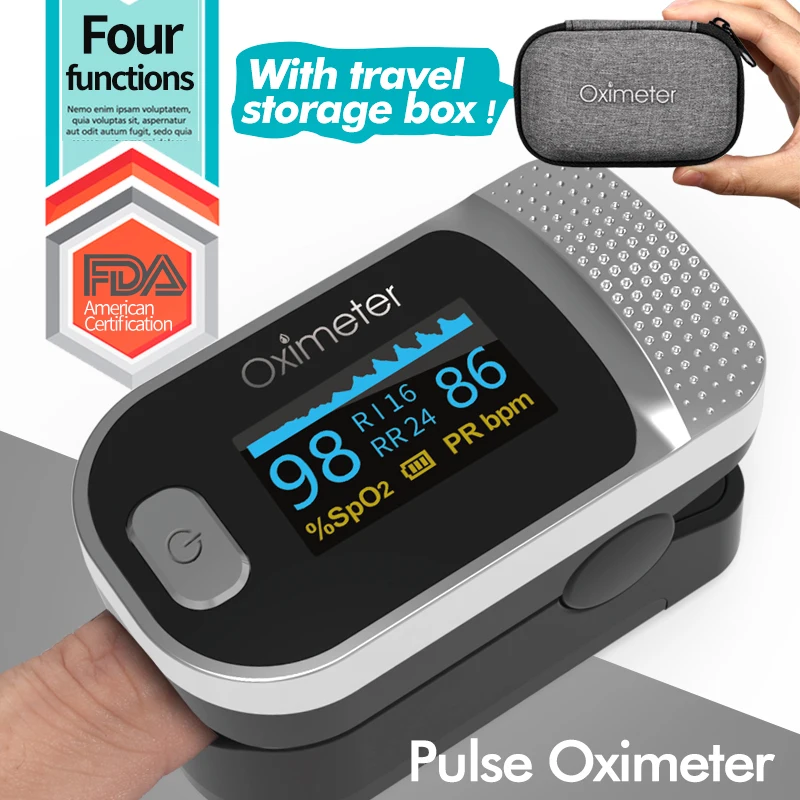 Пульсоксиметр Пальчиковый портативный, измеритель пульса и уровня кислорода в крови, медицинское оборудование
