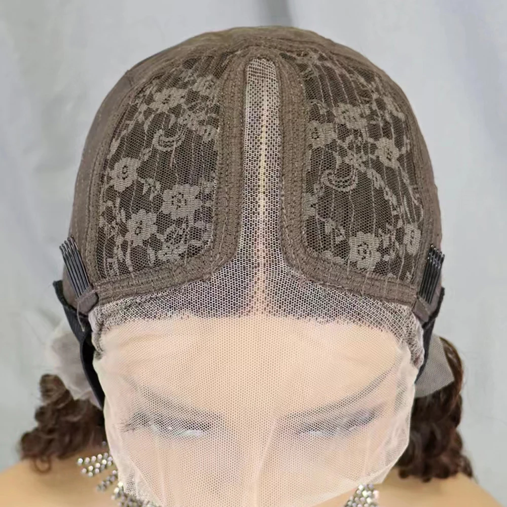 Бразильские вьющиеся фронтальные парики из человеческих волос с детскими