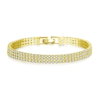 korean luxury blue green crystal bracelet for women wedding gift gold silver color metal roman chain bracelets bangles jewelry
