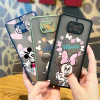minnie mickey mouse cute for xiaomi mi 11t 11 10 ultra pro lite note10 poco x3 f3 gt nfc m3 frosted translucent phone case cover