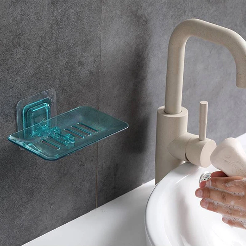 Прозрачный держатель для ванной комнаты без пробивки и наклеивания настенный