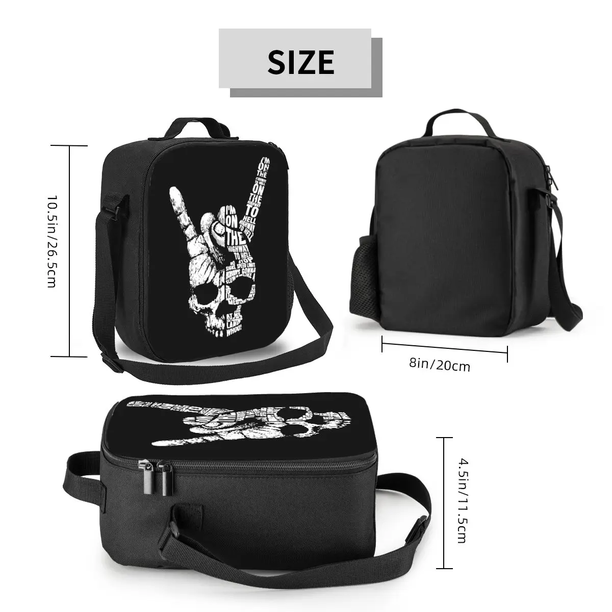 Rock Star Skull Rock N Roll Insulated Lunch Bags for School Heavy Metal Punk Music Resuable Thermal Cooler Lunch Box Women Kids images - 6