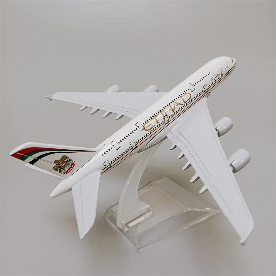

Alloy Metal Air Etihad A380 Airlines Airplane Model Etihad Airbus 380 Airways Diecast Plane Model Aircraft w Stand Gifts 16cm