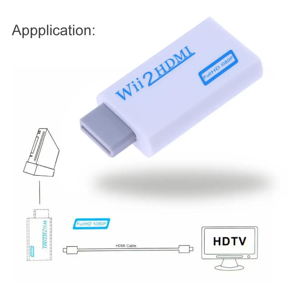 Адаптер Wii в HDMI-совместимый с поддержкой аудио 720P 1080P 3 5 мм для HDTV 2hdmi-совместимый