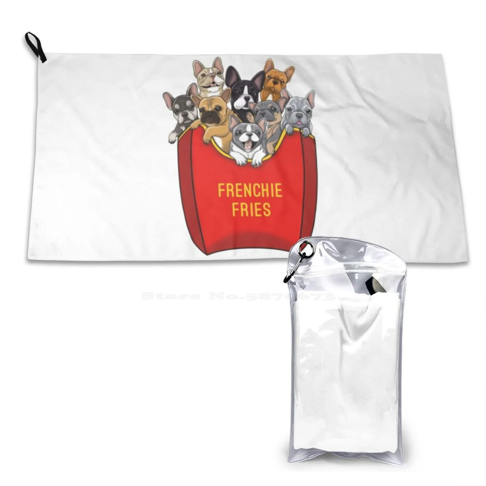 Французский бульдог картофель фри спортивные полотенца уличные пешие прогулки