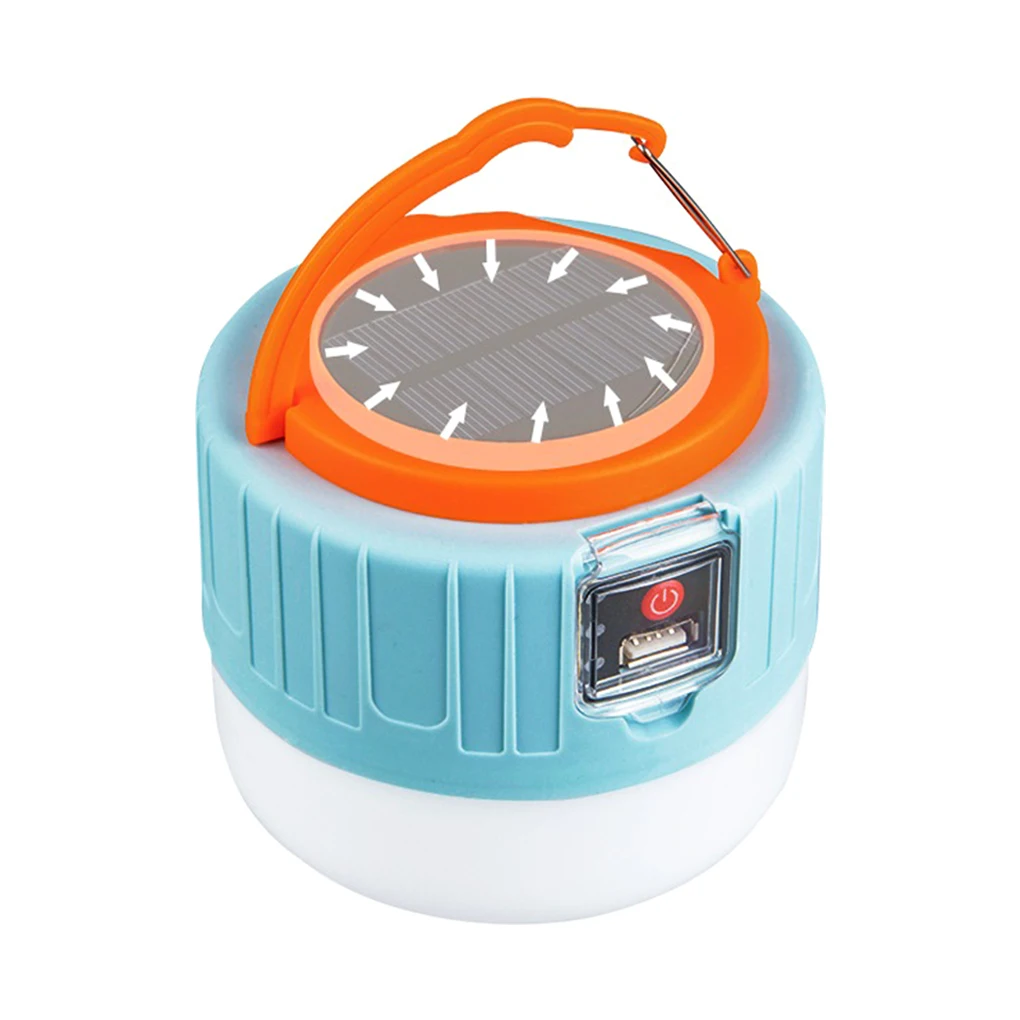 

Solar LED Lamp Bulbs Super Bright Rechargeable Light Battery Indicator Hook Camping Energy-saving Night-light Night Market