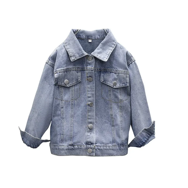 Женская джинсовая куртка с отложным воротником и длинным рукавом