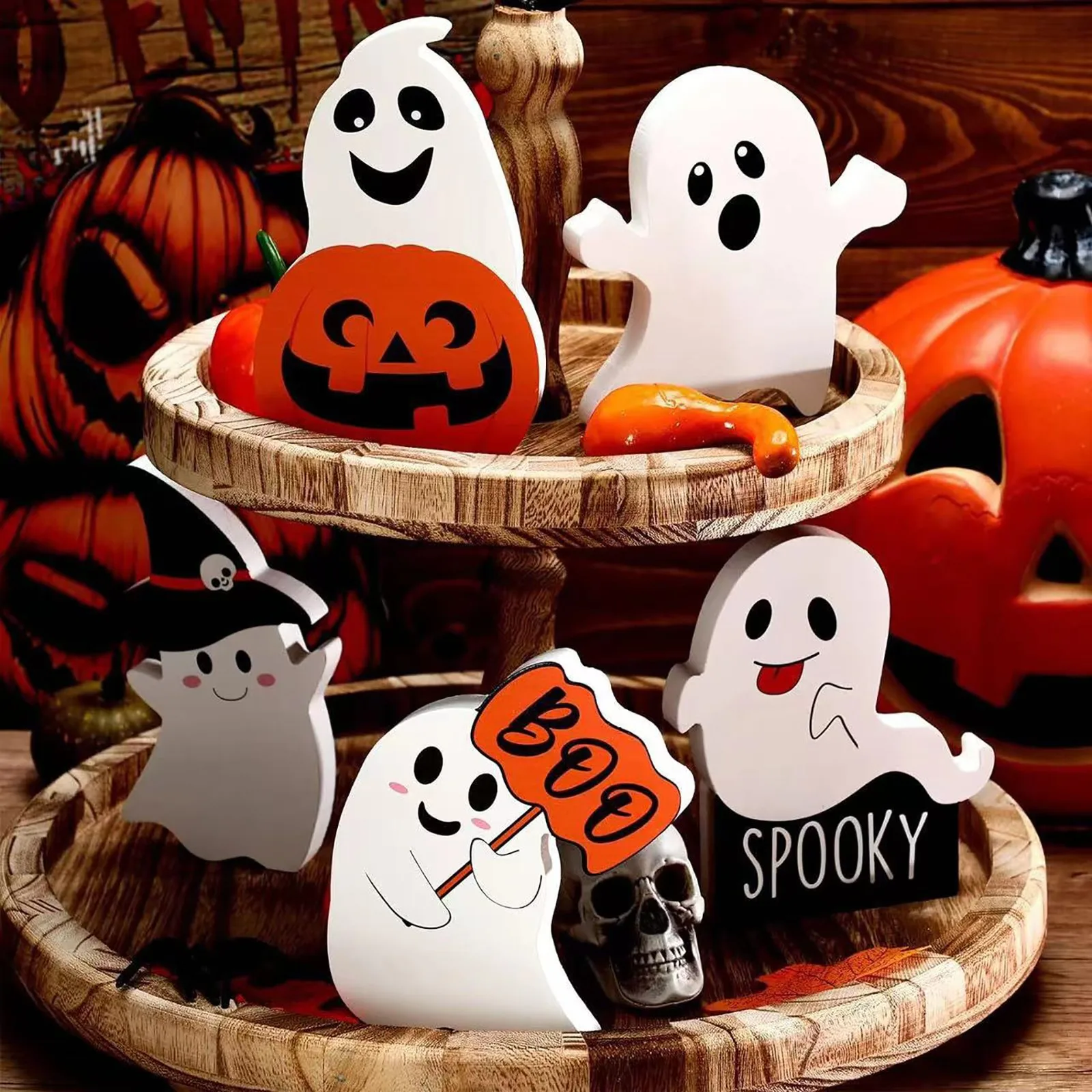 Новинка 2024 украшения на Хэллоуин с милыми привидениями набор из 5 предметов