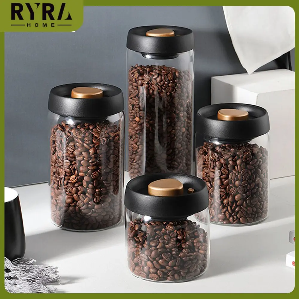 

Vacuum Bottles Creative Sealed Glass Bottle Storage Tank Food Grains Container Can Mason Jar Transparent Coffee Beans Storage