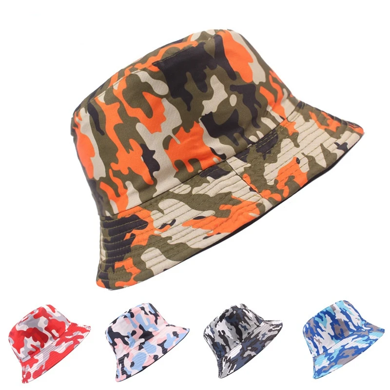 

Camouflage Fisherman Hat Men Women'S Summer Sun Visor Hat Bucket Small Basin Hat Foldable Tourism Mountaineering Outdoor Cap
