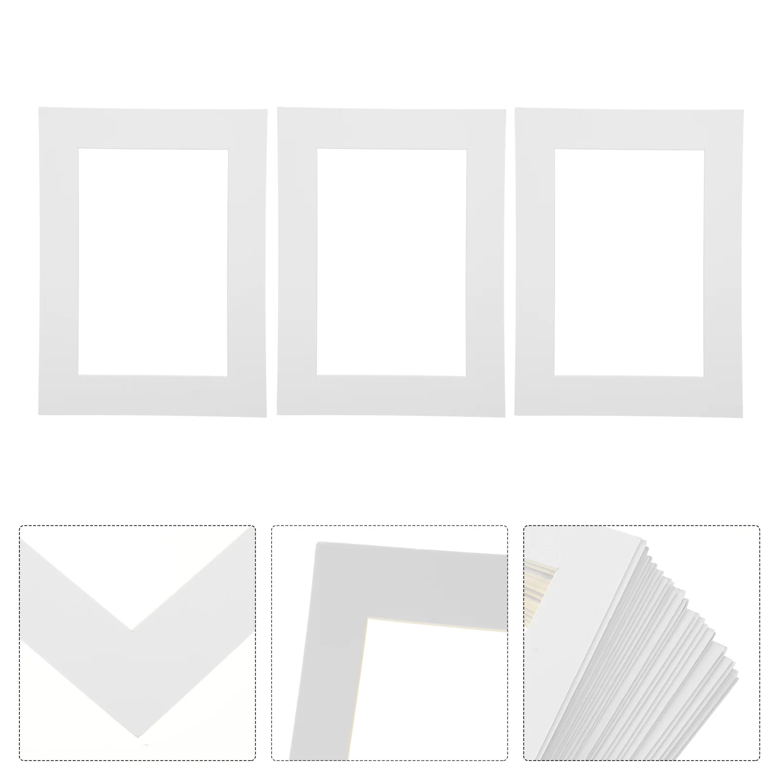 

30 Pcs Photo Frame Paper Square Stand Cut Frame Mattes White Picture Frames Picture Frame Lined Jam Accessories Photo Frame Mat